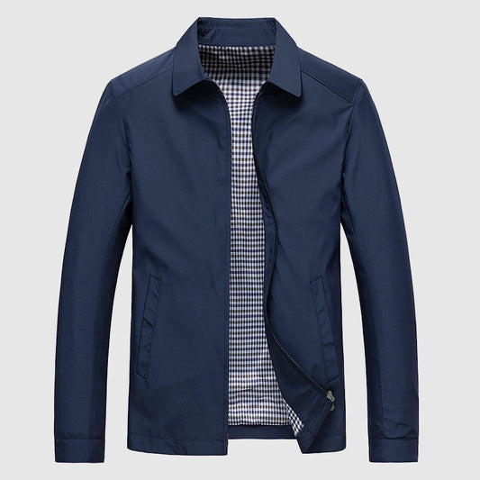 Men's Business Spring Jacket With Turn-Down Collar