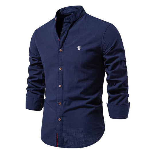 Men's Traditional Stand Collar Shirt