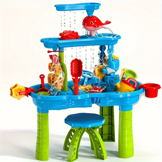 3 Tier Sand and Water Play Table with 15 Piece Accessory Set