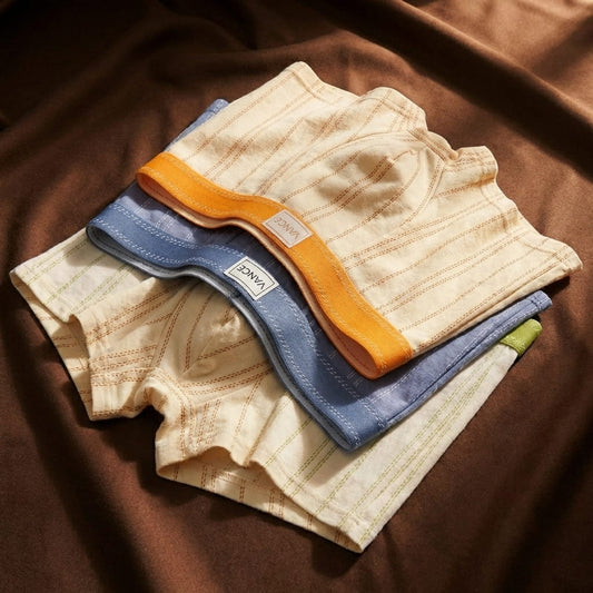 Men's Striped Cotton Mid-Rise Boxer Briefs Pack