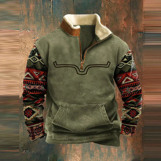 Modern Zip-Up Knit Sweater for Men