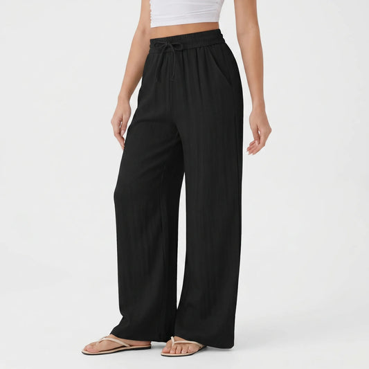 Wide Leg Casual Trousers - Peggy