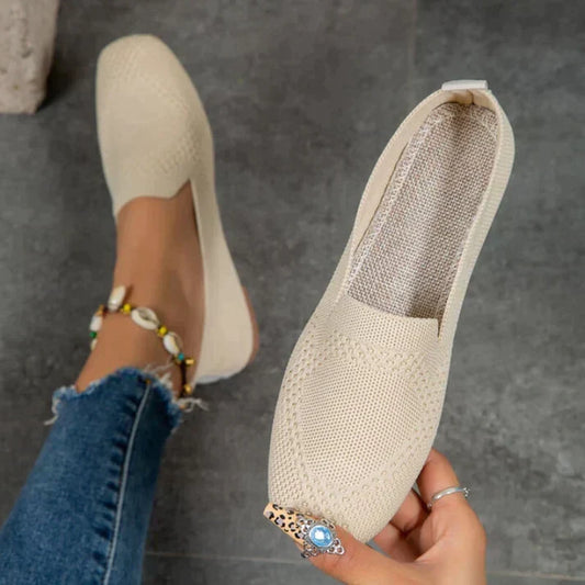 Slip On Flat Loafers With Rounded Toe