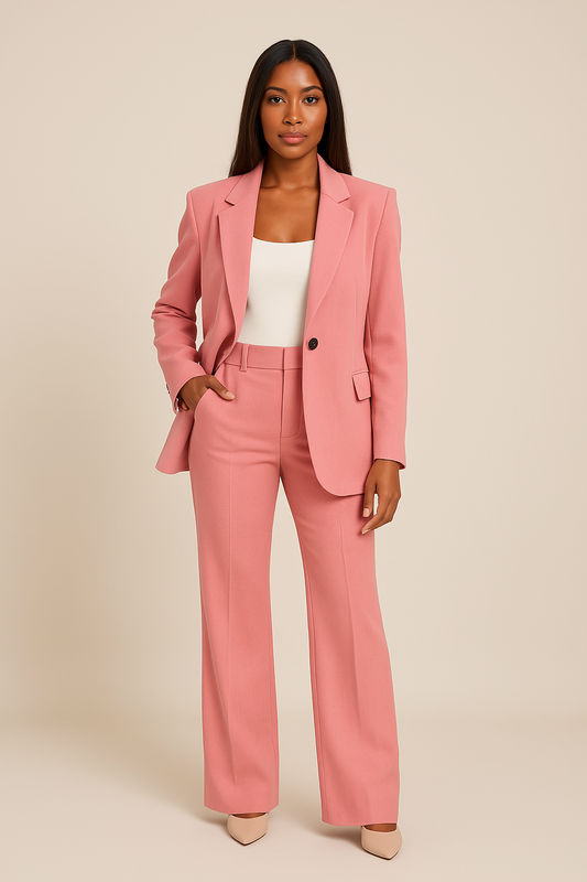 Women's Tailored Two-Piece Blazer and Trousers Suit