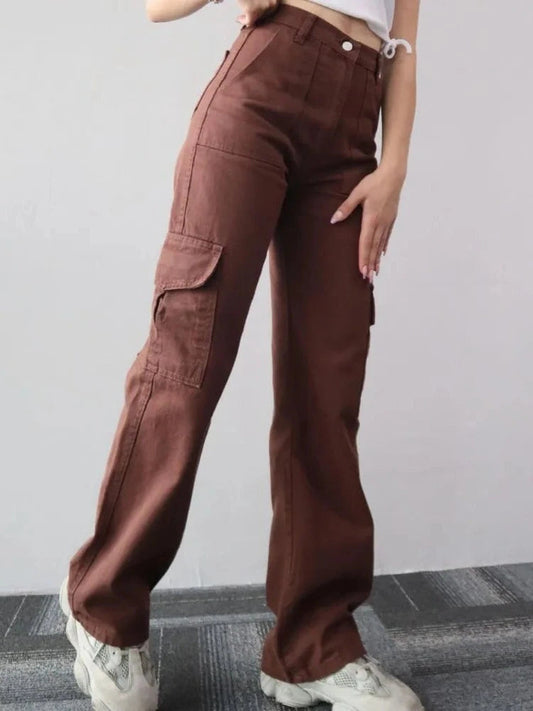 Wide Leg Utility Cargo Jeans