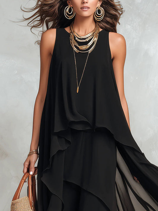 Tiered Boho Maxi Dress With Lined Skirt