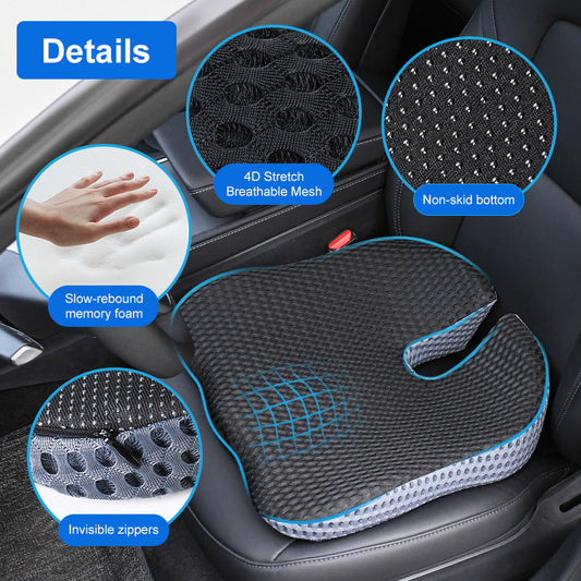 Triangular Memory Foam Car Seat Cushion With Mesh Cover