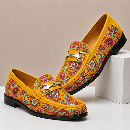 Men's Woven Texture Horsebit Loafers