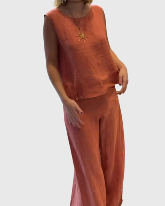 Bohemian Wide-Leg Two-Piece Set