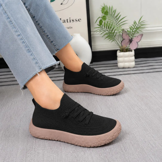 Knit Slip-On Sneakers with Chunky Cushioned Sole
