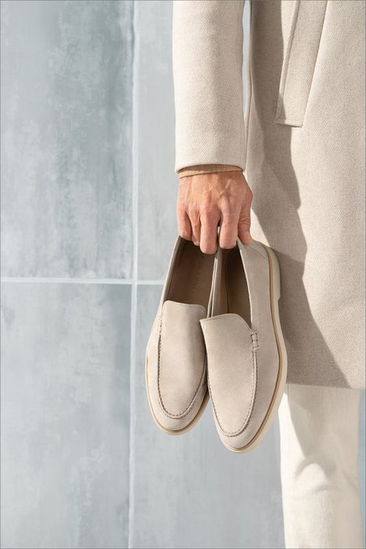 Men's Suede Look Slip-On Loafers With Comfort Sole