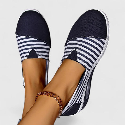 Striped Orthopedic Slip-On Sneakers