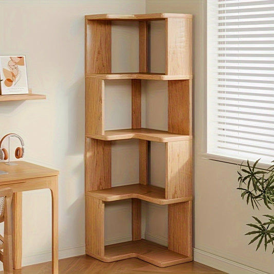 Compact Solid Wood Corner Storage Cabinet