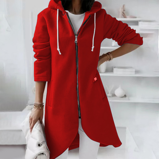 Women's Longline Hooded Zip-Up Jacket