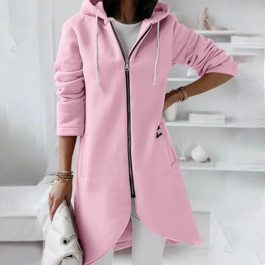 Women's Longline Hooded Zip-Up Jacket