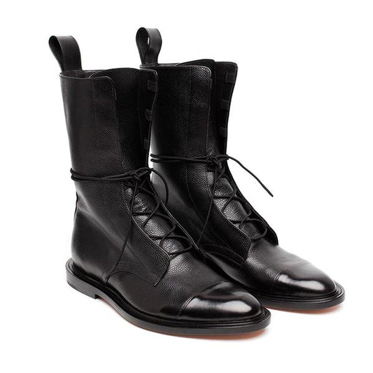 Warm Lined PU Leather Winter Boots