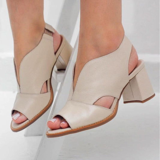 Women's Block Heel Strappy Sandals With Cushioned Footbed