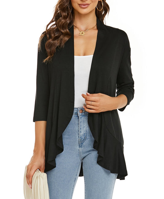 Women's Open Front Draped Cardigan