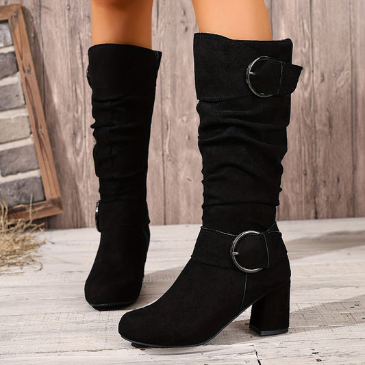Relaxed Fit Knee-High Slouchy Boots