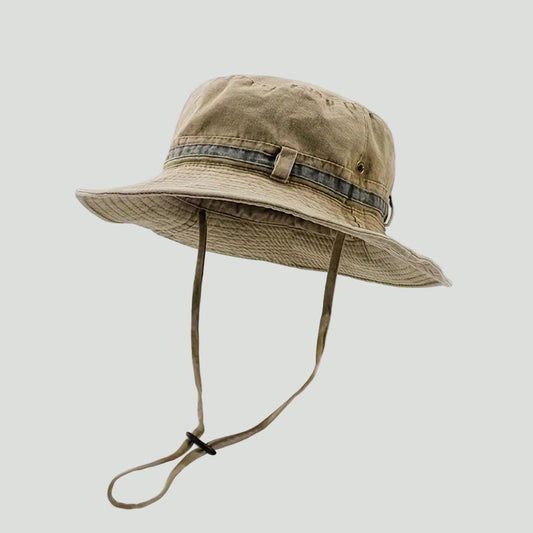 Men's Packable Wide Brim Boonie Hat With Chin Strap