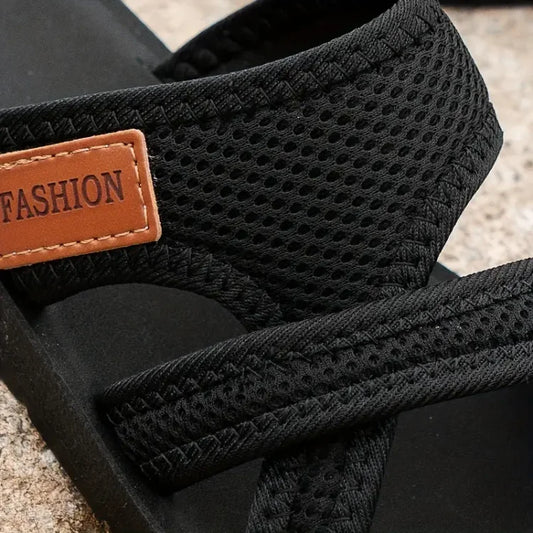 Cushioned Mesh Strap Slip On Sandals