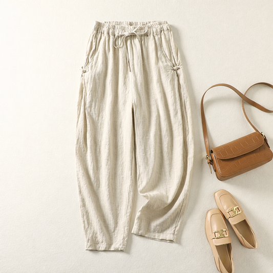 Relaxed Linen Drawstring Pants