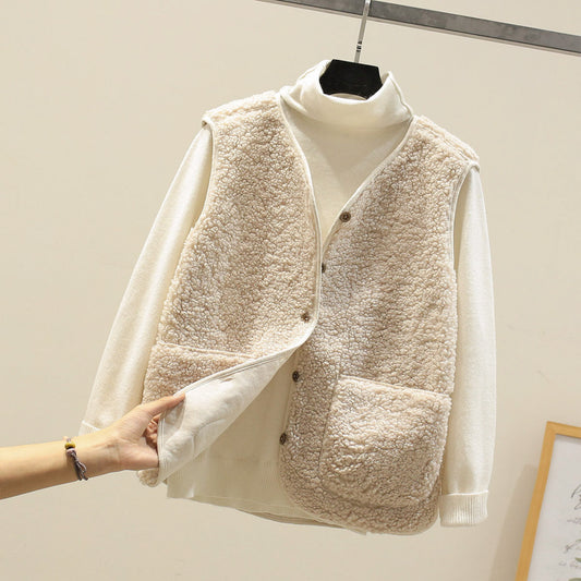 Classic Lambswool Knit Vest for Women