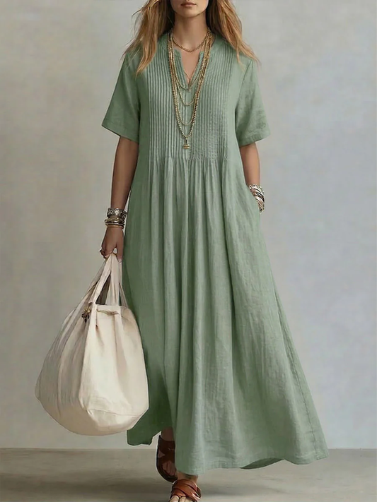 Flowy Pleated Dress With Airy Fit