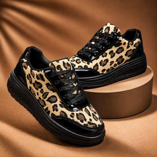 Women's Leopard Print Platform Sneakers