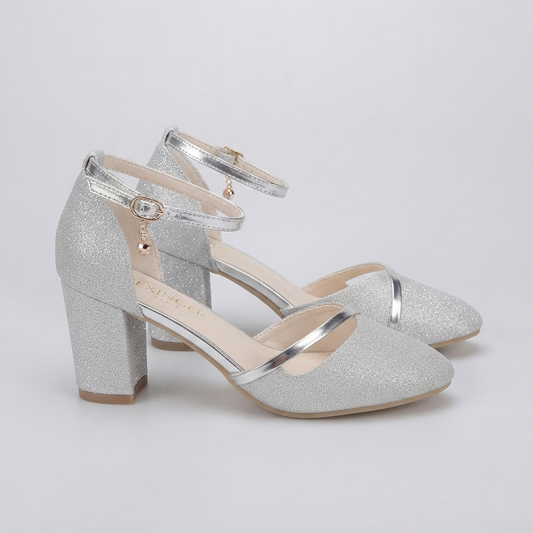 Glitter Block Heel Sandals for Women