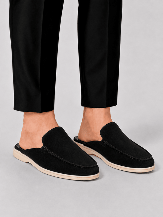 Open Heel Slip-On Loafer Mules