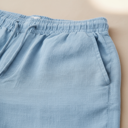 Drawstring Waist Cotton Linen Shorts