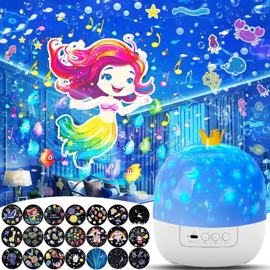 Rotating Starry Sky Projector Lamp With Interchangeable Films