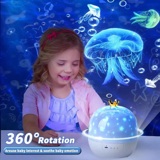 Rotating Starry Sky Projector Lamp With Interchangeable Films