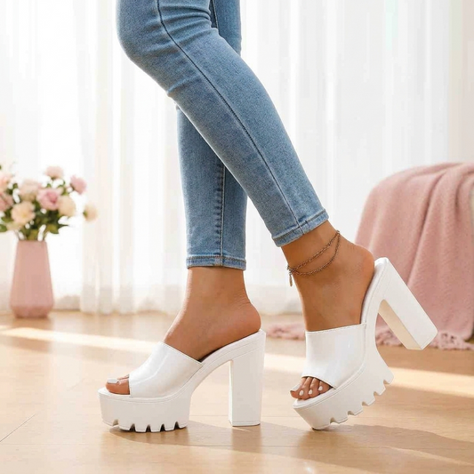 Open Toe Chunky Platform Heel Sandals