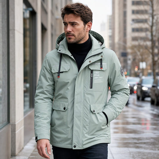 Waterproof Windproof Hooded Winter Jacket - street style shot