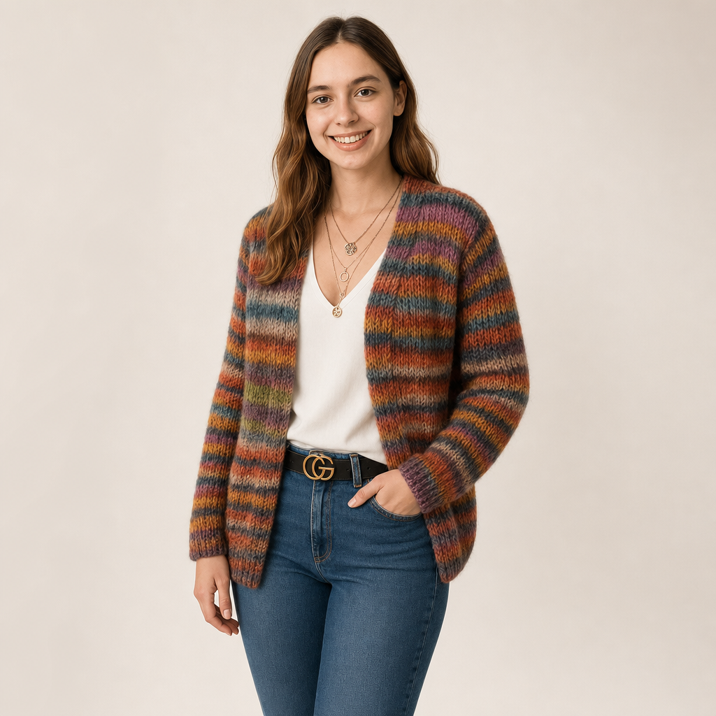 Multicolour Knit Cardigan - studio shot
