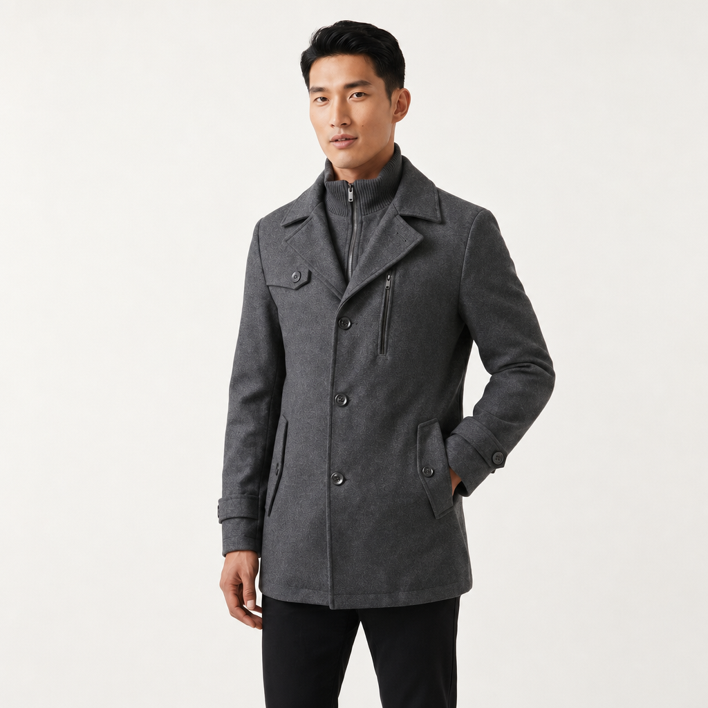 Men's Waterproof Business Winter Coat - studio shot