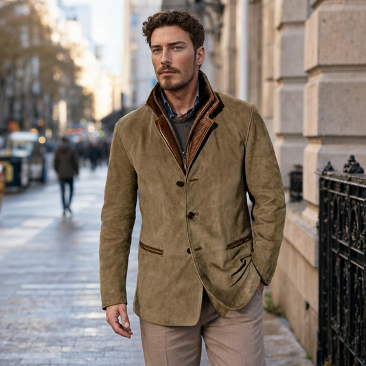 Men's Blazer Jacket With Lapel Collar Smart Casual Fit - street style