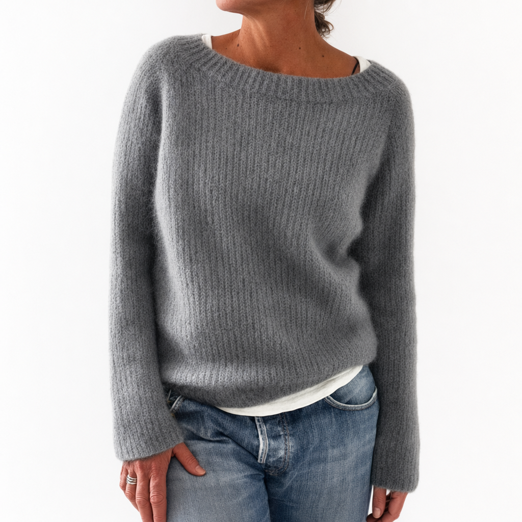 Classic Crew Neck Knit Sweater - studio shot