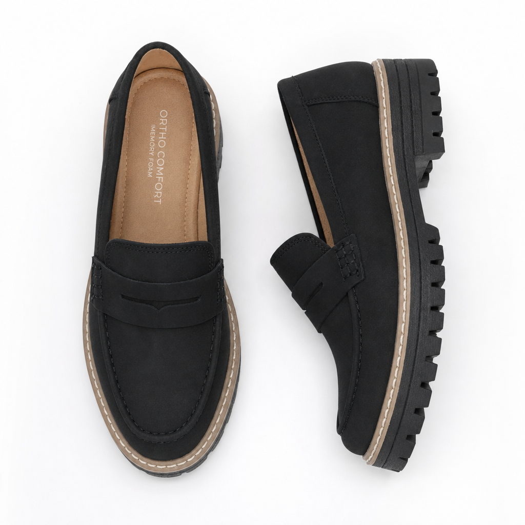 Women's Orthopedic Platform Loafers - flatlay