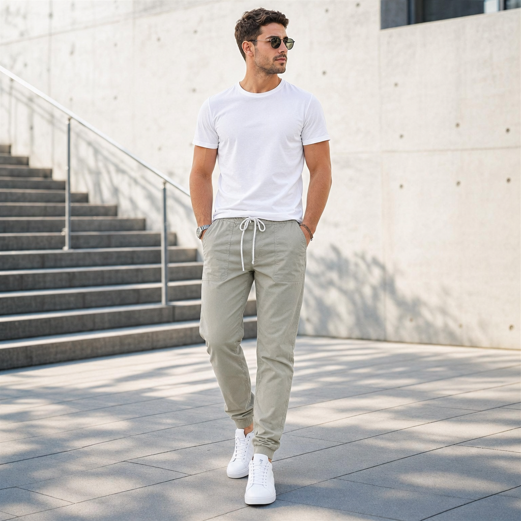 Men's Slim Fit Jogger Pants With Pockets - lifestyle shot