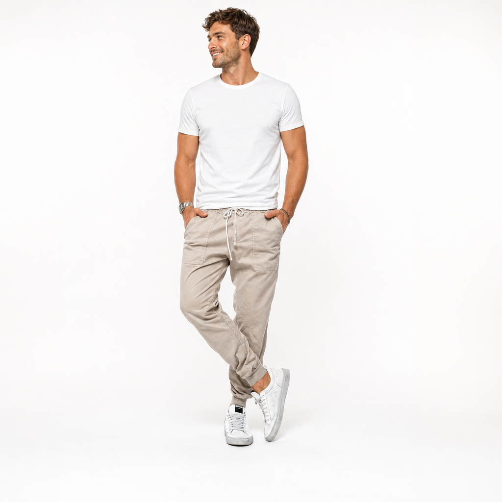 Men's Slim Fit Jogger Pants With Pockets - studio shot