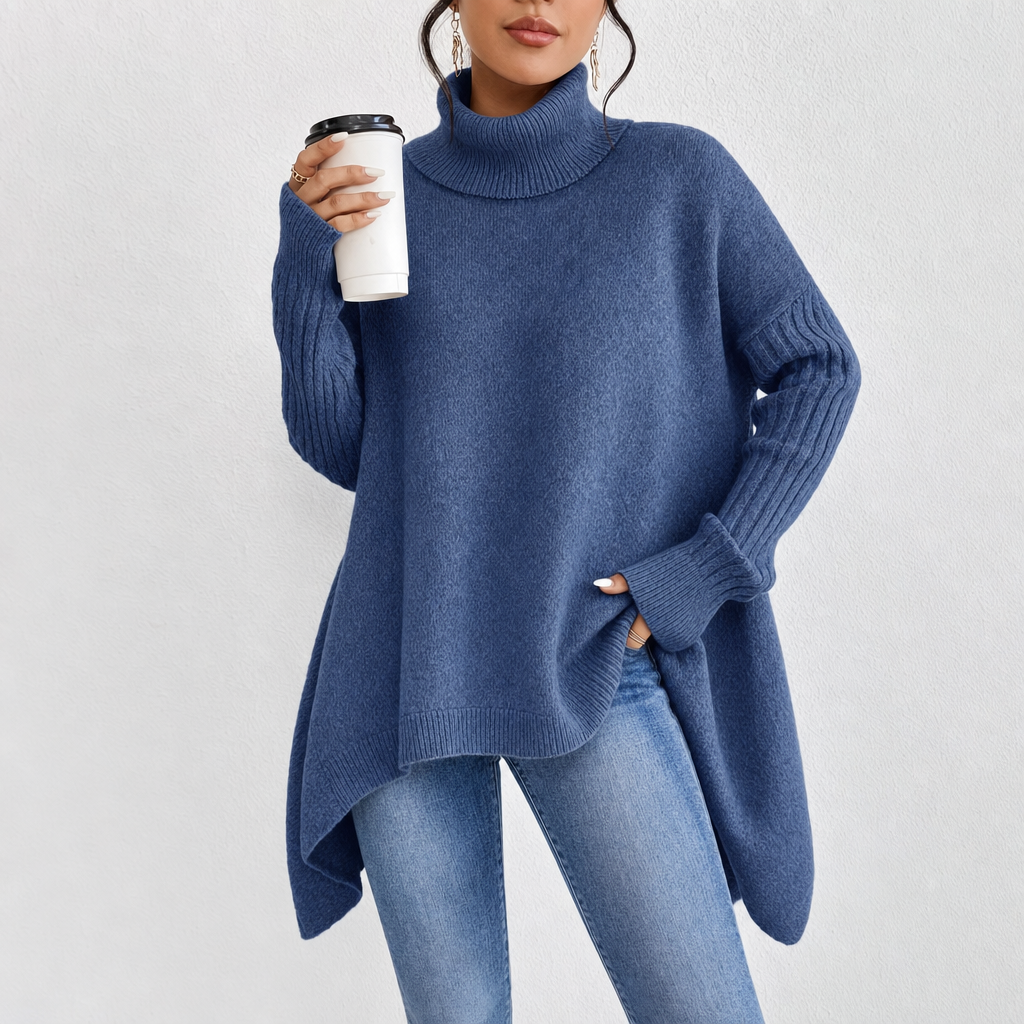 Soft Oversized Turtleneck Sweater - studio shot