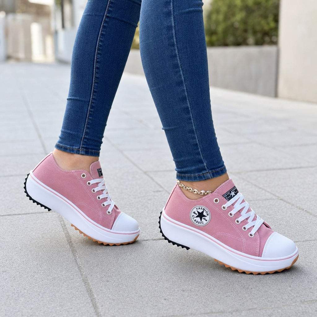 Orthopedic Lace-Up Sneakers for Women - lifestyle shot