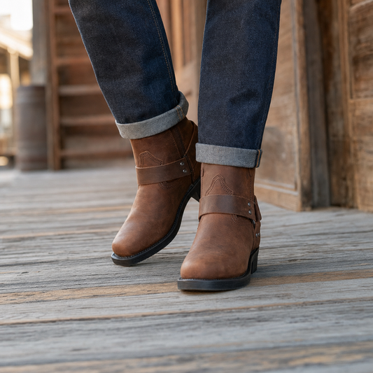 Western Style Leather Boots - lifestyle shot