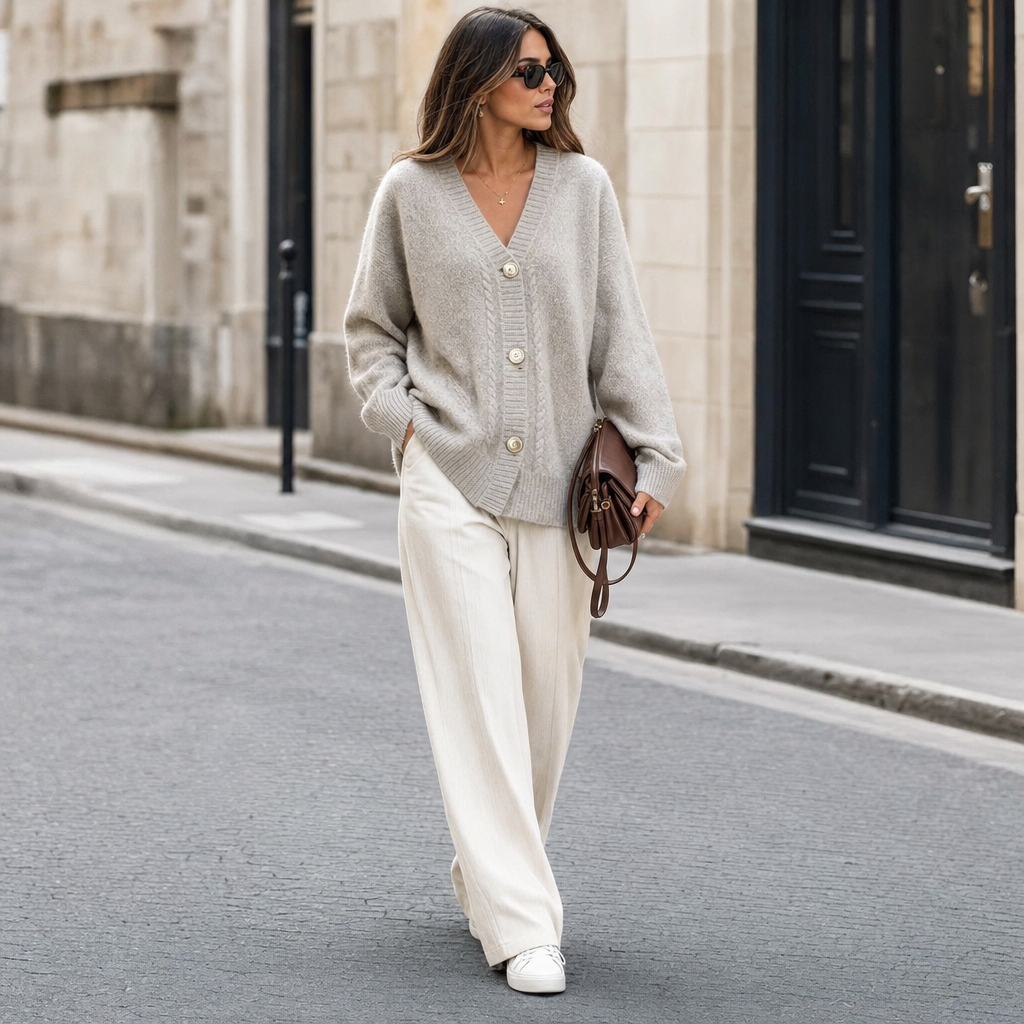 Soft Knit Cardigan With Buttons - street style