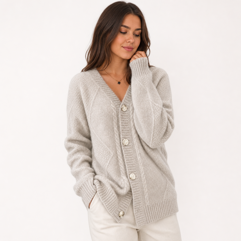 Soft Knit Cardigan With Buttons - studio shot