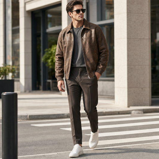 Tailored Lambskin Leather Jacket - street style
