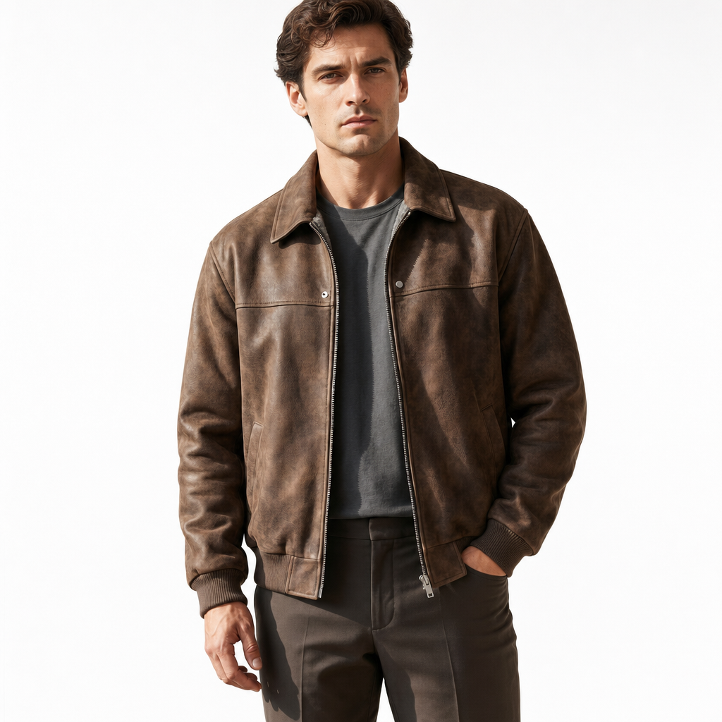Tailored Lambskin Leather Jacket - studio shot